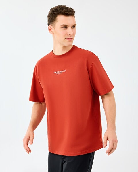 Skechers M Graphic Tee Reflect Logo Oversize T-Shirt Kırmızı Erkek T-Shirt