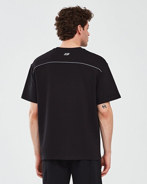 Skechers M Graphic Tee Reflect Logo Oversize T-Shirt Siyah Erkek T-Shirt