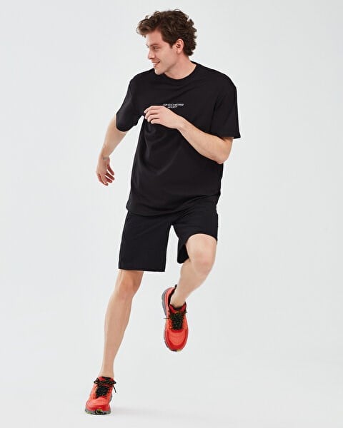 Skechers M Graphic Tee Reflect Logo Oversize T-Shirt Siyah Erkek T-Shirt