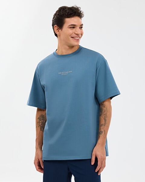 Skechers M Graphic Tee Reflect Logo Oversize T-Shirt Lacivert Erkek T-Shirt