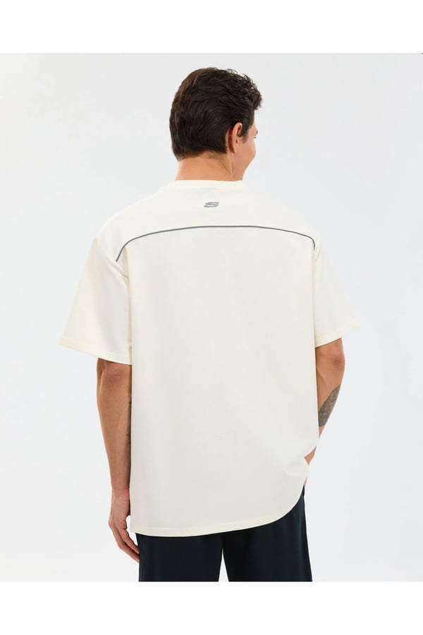 Skechers M Graphic Tee Reflect Logo Oversize T-Shirt Beyaz Erkek T-Shirt