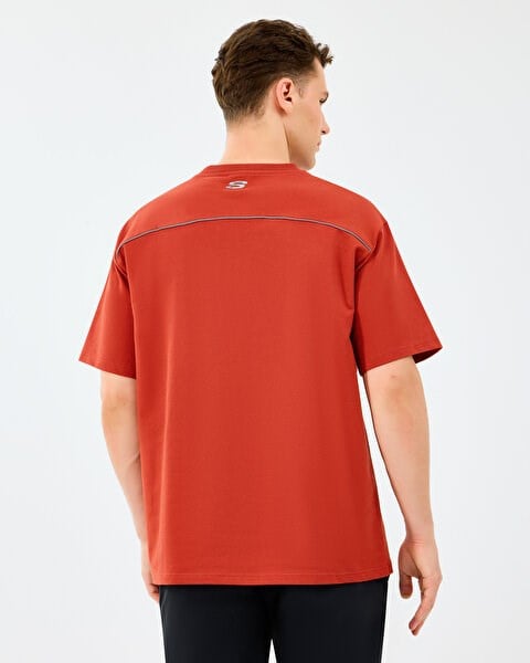 Skechers M Graphic Tee Reflect Logo Oversize T-Shirt Kırmızı Erkek T-Shirt