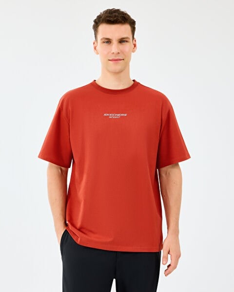 Skechers M Graphic Tee Reflect Logo Oversize T-Shirt Kırmızı Erkek T-Shirt
