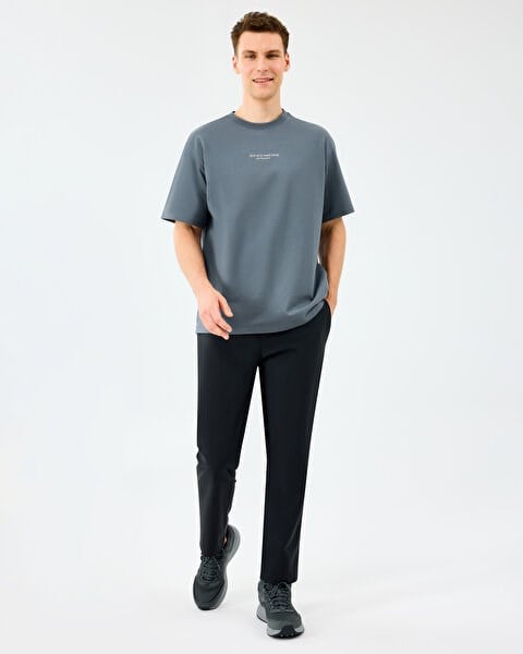 Skechers M Graphic Tee Reflect Logo Oversize T-Shirt Gri Erkek T-Shirt