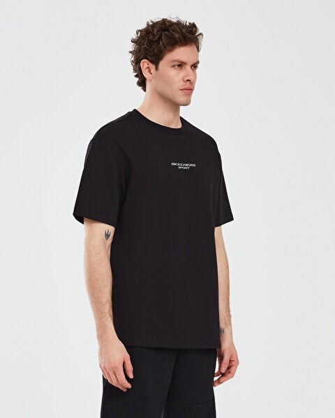 Skechers M Graphic Tee Reflect Logo Oversize T-Shirt Siyah Erkek T-Shirt