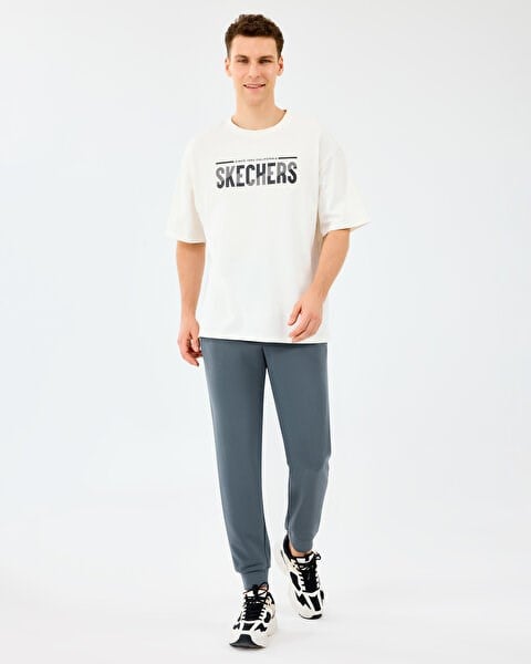 Skechers M Heavy Fabric T-Shirt Beyaz Erkek T-Shirt