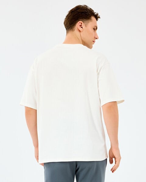 Skechers M Heavy Fabric T-Shirt Beyaz Erkek T-Shirt