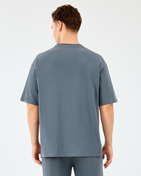 Skechers M Heavy Fabric T-Shirt Gri Erkek T-Shirt