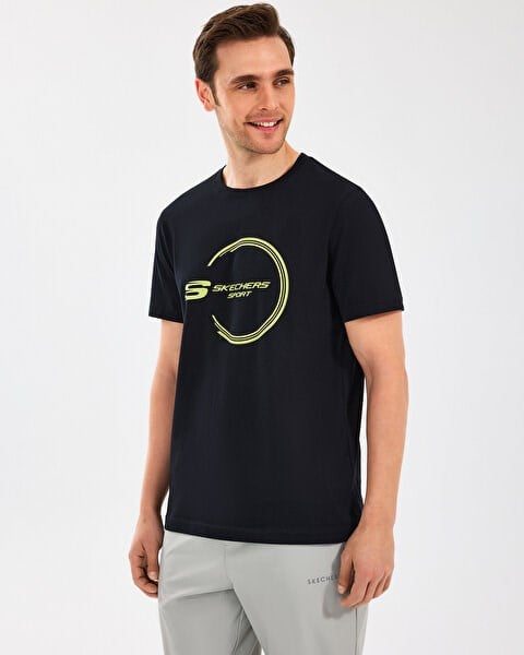 Skechers M Lightweight Graphic Tee T-Shirt Siyah Erkek T-Shirt