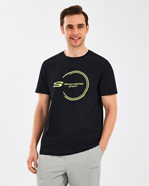 Skechers M Lightweight Graphic Tee T-Shirt Siyah Erkek T-Shirt