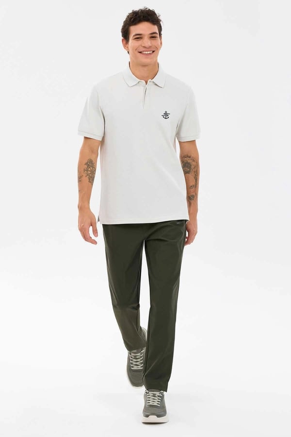 Skechers M Logo Printed Polo Gri Erkek T-Shirt