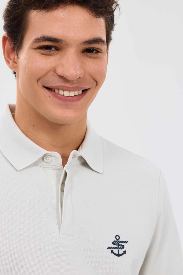 Skechers M Logo Printed Polo Gri Erkek T-Shirt