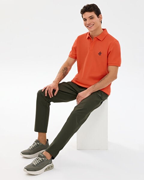 Skechers M Logo Printed Polo Kırmızı Erkek T-Shirt