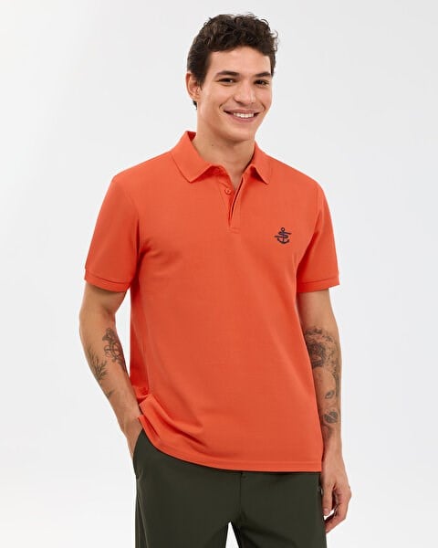 Skechers M Logo Printed Polo Kırmızı Erkek T-Shirt