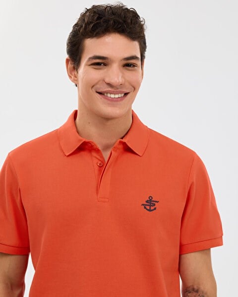 Skechers M Logo Printed Polo Kırmızı Erkek T-Shirt