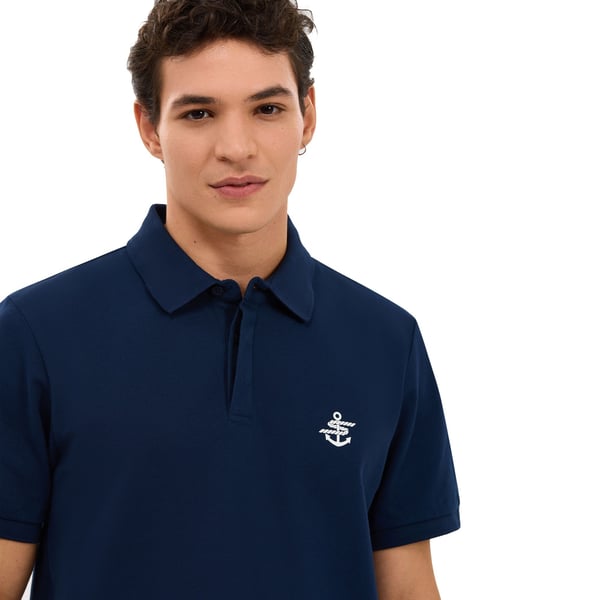 Skechers M Logo Printed Polo Lacivert Erkek T-Shirt