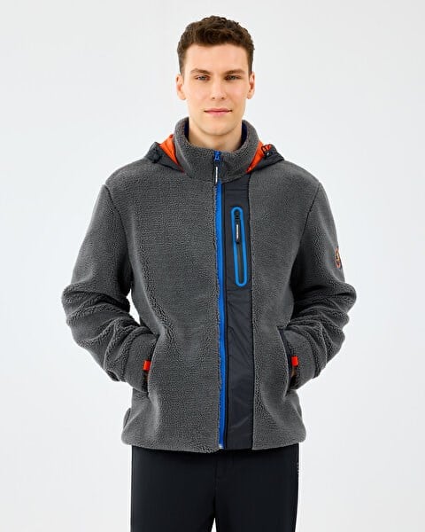 Skechers M Outdoor Fleece Full Zip Sherpa Gri Erkek Eşofman Alt