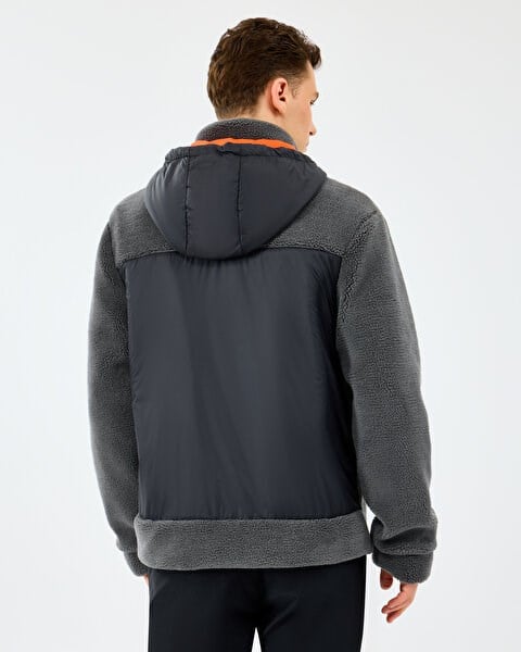 Skechers M Outdoor Fleece Full Zip Sherpa Gri Erkek Eşofman Alt