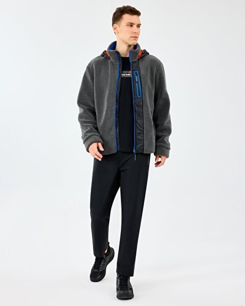 Skechers M Outdoor Fleece Full Zip Sherpa Gri Erkek Eşofman Alt