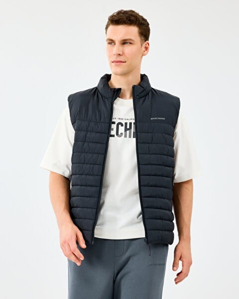 Skechers M Outerwear Polar Lining Paded Vest Siyah Erkek Yelek