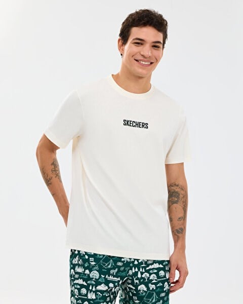 Skechers M Regular T-Shirt Beyaz Erkek T-Shirt