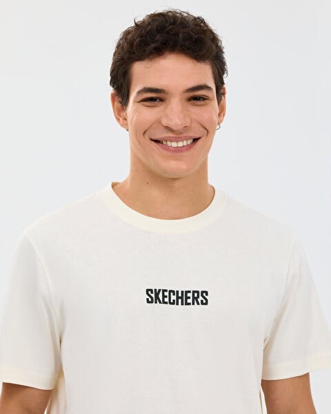 Skechers M Regular T-Shirt Beyaz Erkek T-Shirt