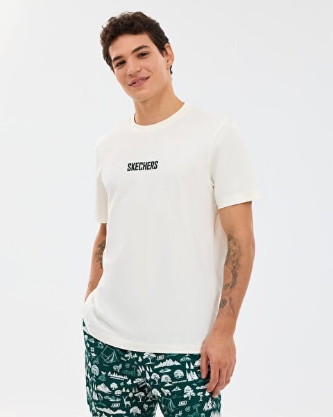 Skechers M Regular T-Shirt Beyaz Erkek T-Shirt