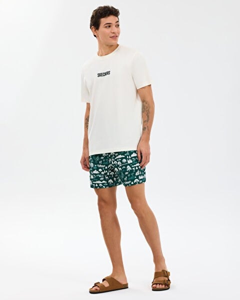 Skechers M Regular T-Shirt Beyaz Erkek T-Shirt