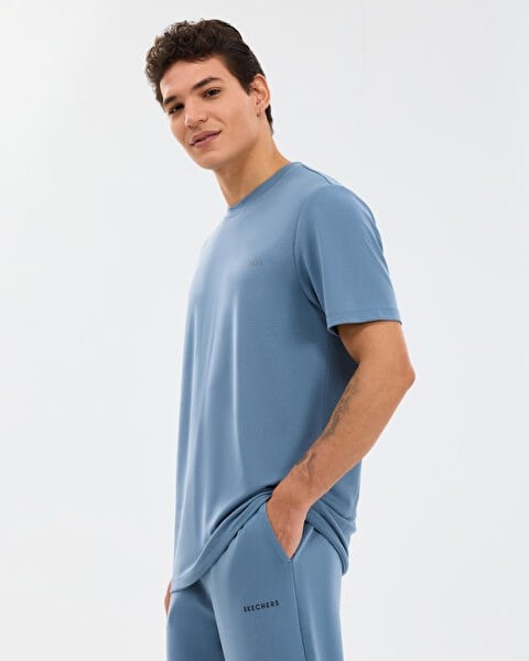 Skechers M Regular T-Shirt Lacivert Erkek T-Shirt