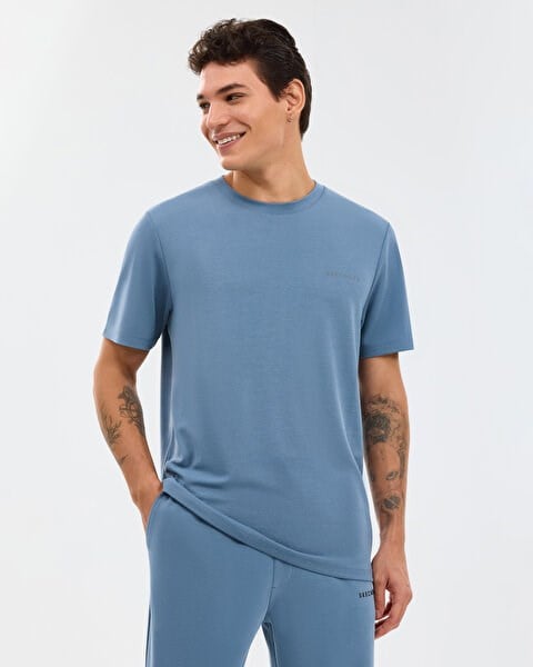 Skechers M Regular T-Shirt Lacivert Erkek T-Shirt