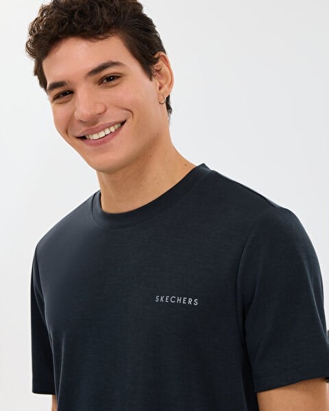 Skechers M Regular T-Shirt Siyah Erkek T-Shirt
