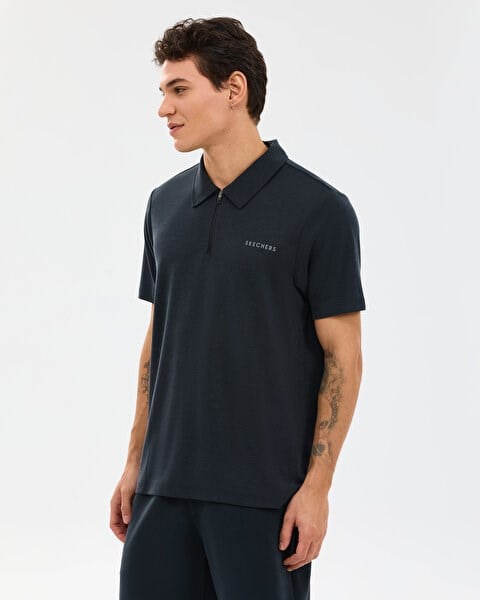 Skechers M Soft Touch Pique Polo Siyah Erkek T-Shirt