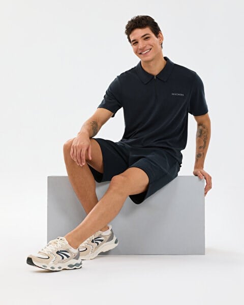 Skechers M Soft Touch Pique Polo Siyah Erkek T-Shirt