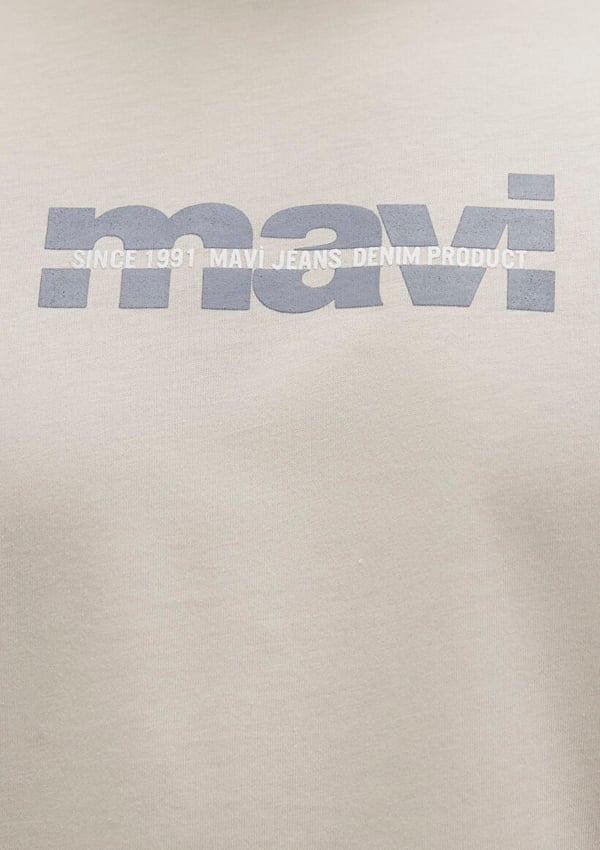 Skechers MAVİ BASKILI TİŞÖRT Ay Taşı Beji Bej Erkek T-Shirt