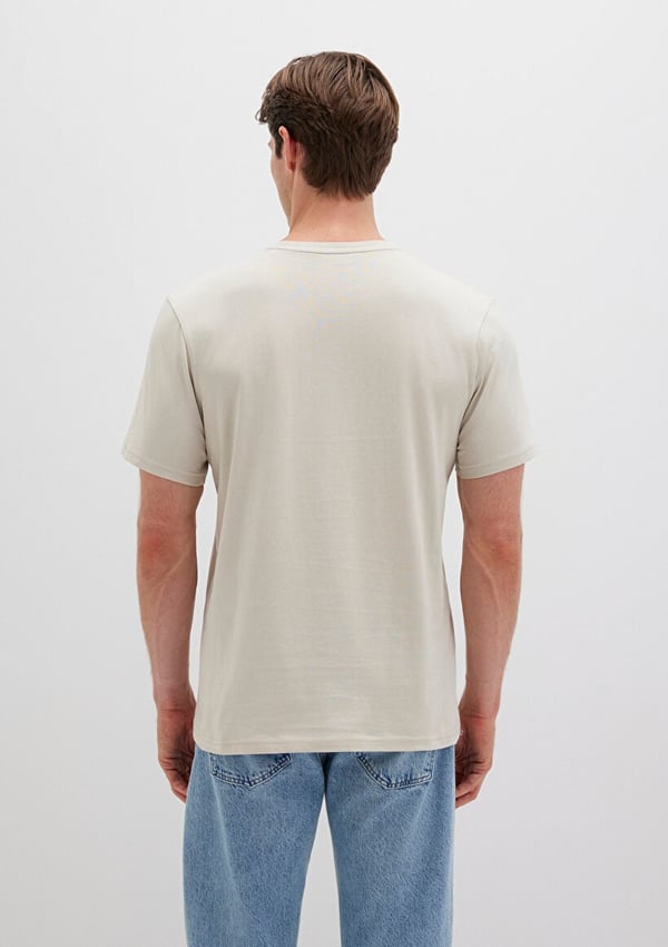 Skechers MAVİ BASKILI TİŞÖRT Ay Taşı Beji Bej Erkek T-Shirt