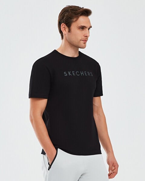 Skechers Polo Shirt M Short Sleeve Siyah Erkek T-Shirt