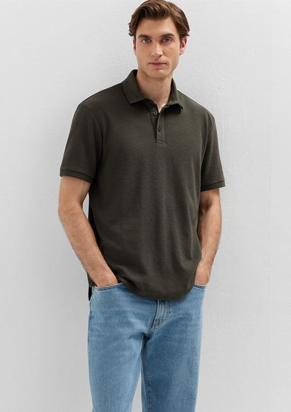 Skechers POLO TİŞÖRT Beluga Haki Erkek T-Shirt