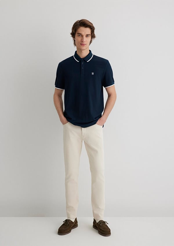 Skechers POLO TISÖRT Gece Lacivert Lacivert Erkek T-Shirt
