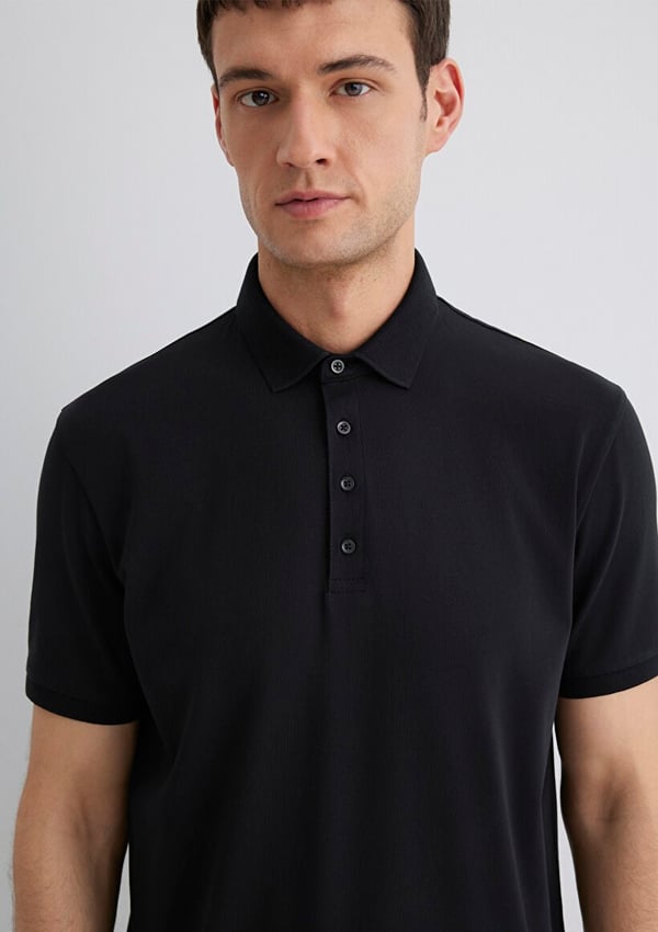 Skechers POLO TİŞÖRT Siyah Siyah Erkek T-Shirt