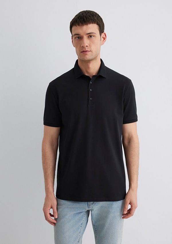 Skechers POLO TİŞÖRT Siyah Siyah Erkek T-Shirt