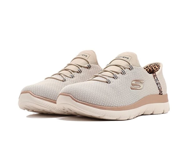 Skechers SUMMITS LEOPARD CHIC Bej Kadın Günlük Spor Ayakkabı
