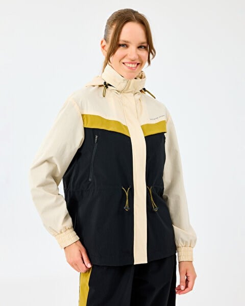 Skechers W Adjustable Waisted Full Zip Micro Jacket Bej Kadın Ceket
