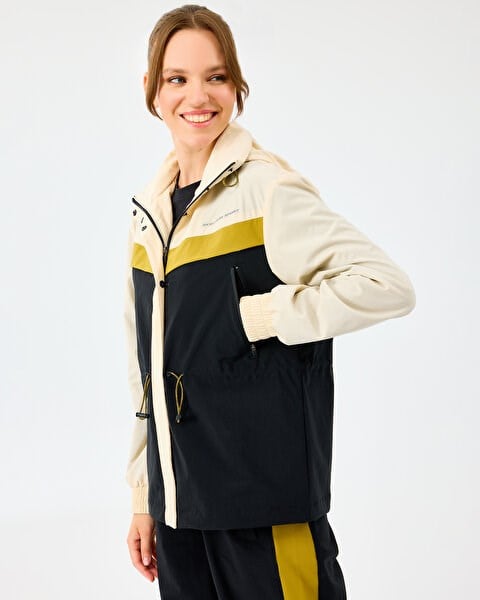 Skechers W Adjustable Waisted Full Zip Micro Jacket Bej Kadın Ceket