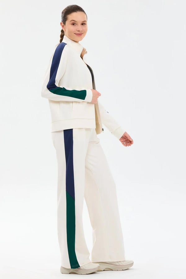 Skechers W Colour Block Track Suit Beyaz Kadın Eşofman Takımı