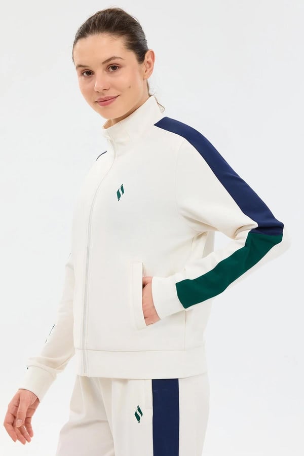 Skechers W Colour Block Track Suit Beyaz Kadın Eşofman Takımı
