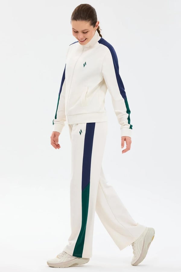 Skechers W Colour Block Track Suit Beyaz Kadın Eşofman Takımı