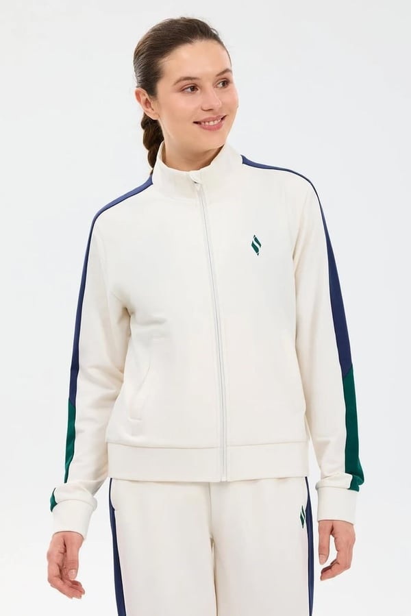 Skechers W Colour Block Track Suit Beyaz Kadın Eşofman Takımı