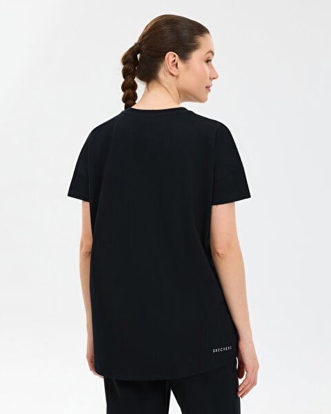Skechers W Crew Neck Graphic Tee T-Shirt Siyah Kadın T-Shirt