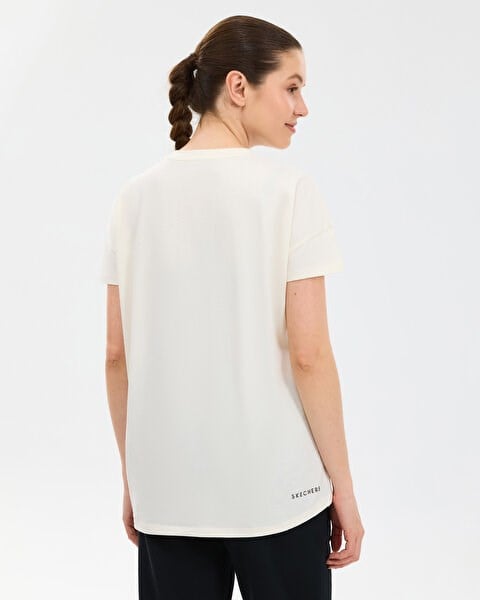 Skechers W Crew Neck Graphic Tee T-Shirt Beyaz Kadın T-Shirt