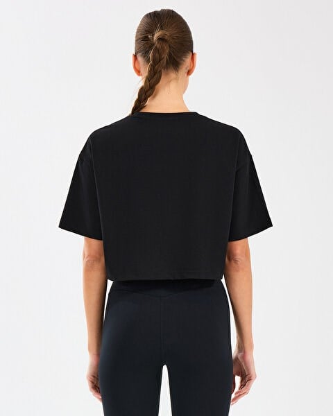 Skechers W Crop Fit Graphic Tee T-Shirt Siyah Kadın T-Shirt